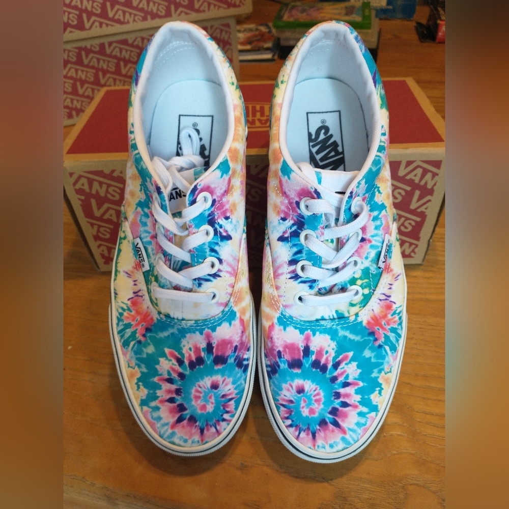 Vans, rainbow tie-dye, women's size 8 sneakers